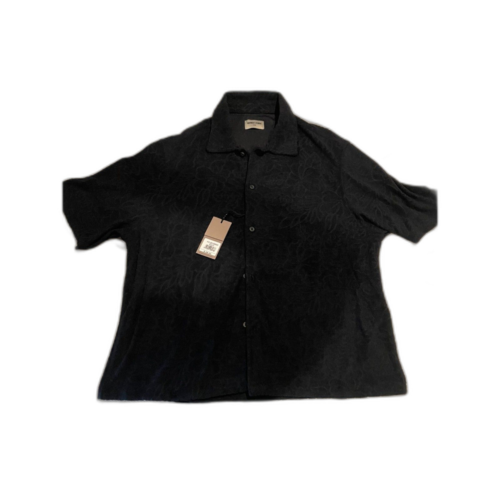 Amongst Others Men’s Small Black Floral Jacquard Button-Up Shirt NWT MSRP $49